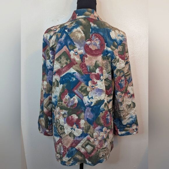 VTG Art To Wear Floral Academia Preppy Gardencore Whimsical Feminine Blazer MD - Picture 6 of 10